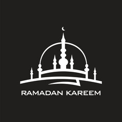 minimalist ramadan modern mosque islamic logo icon concept vector design