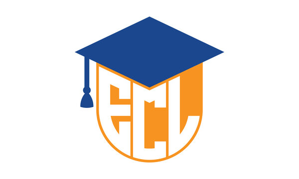 ECL initial letter academic logo design vector template. school college logo, university logo, graduation cap logo, institute logo, educational logo, library logo, teaching logo, book shop, varsity