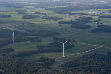 Sky view of windmills 