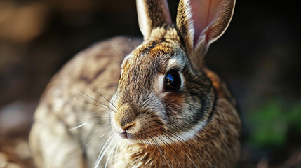 A close-up, ultra-high-quality portrait of a rabbit symbolizing the Year of the Rabbit, showcasing the animal's grace and charm with intricate details and clear focus.