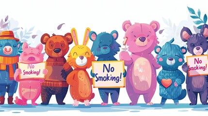 Greeting Card and Banner Design for Social Media and Educational Purpose of National No Smoke Day Background