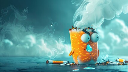 Greeting Card and Banner Design for Social Media and Educational Purpose of National No Smoke Day Background