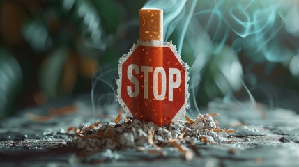 Greeting Card and Banner Design for Social Media and Educational Purpose of National No Smoke Day Background