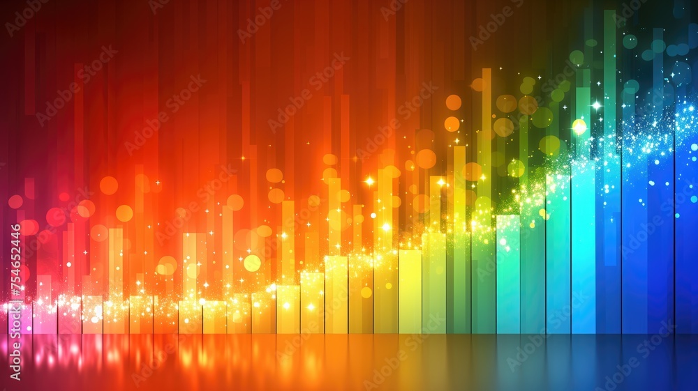 Poster abstract spectrum of colorful lights creating a vibrant digital backdrop