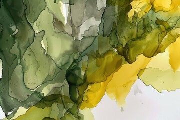 Abstract green yellow color alcohol ink background 