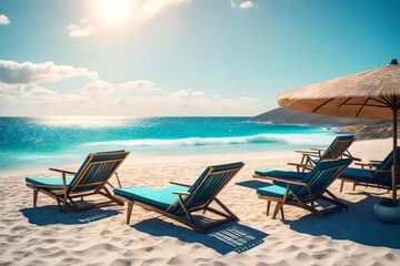 chairs and umbrella on the beach