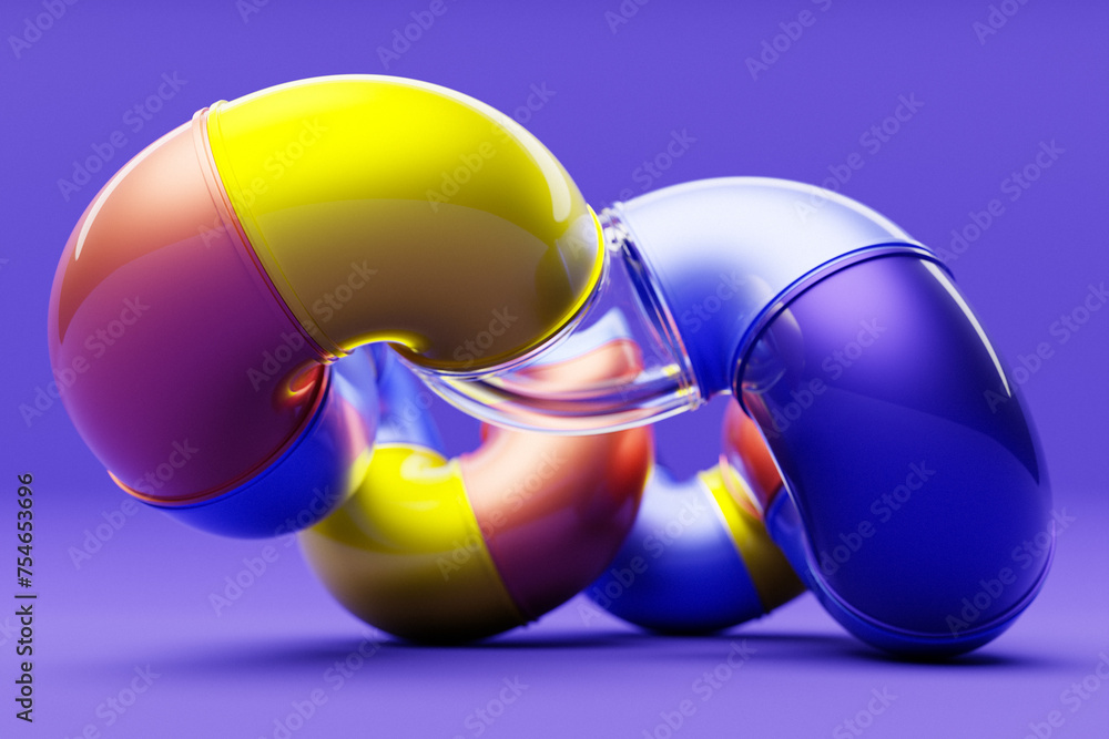 Poster 3d multicolor geometric shapes . abstract design elements. dynamic abctract pattern, 3d illustration