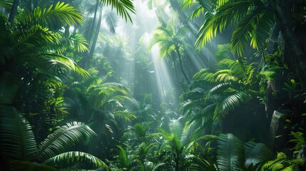 Immersive visuals of dense rainforests, exotic wildlife, and lush vegetation, showcasing the biodiversity and natural wonders of tropical rainforest ecosystems