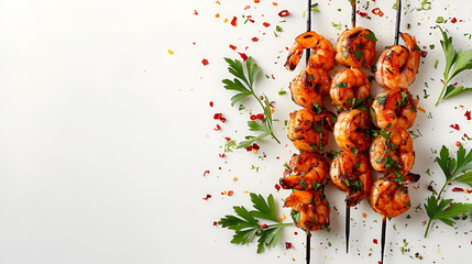 Delicious Grilled Shrimp Skewers, generative ai