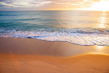 Beautiful clouds over the sea, sunrise