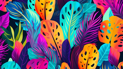 Seamless pattern with watercolor spots and abstract shapes