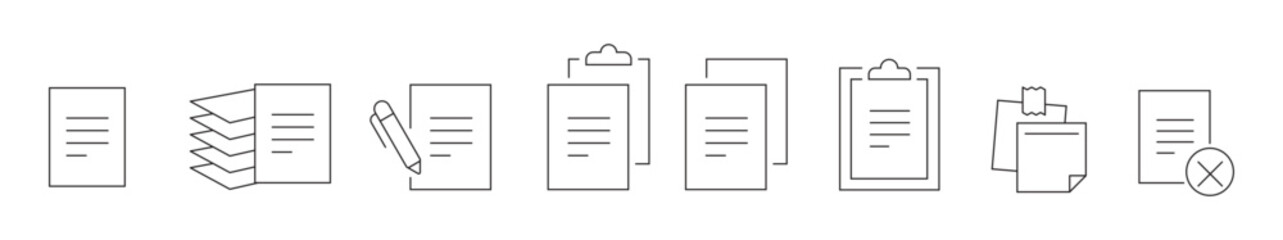 set of paper documents icons stock illustration