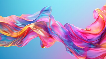 Fototapeta premium Colorful fabric texture, Silk fabric background, Fluid colorful shape on gradient background