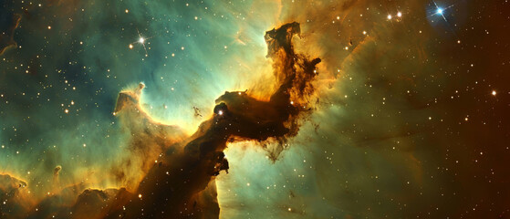 The Eagle Nebula is a young open cluster of stars in the constellation