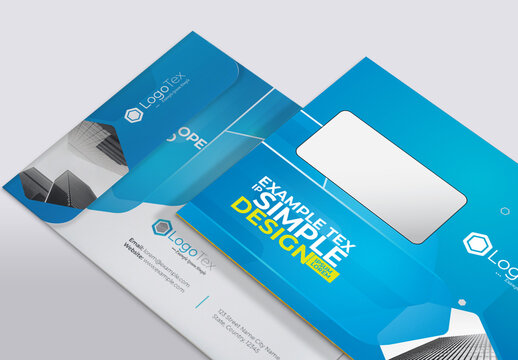 Blue Accent Business B5 Envelope