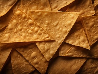 Close up Shot of Mexican Nacho Chips Background. Generative AI