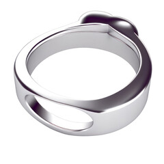 A silver ring with a hole in the middle