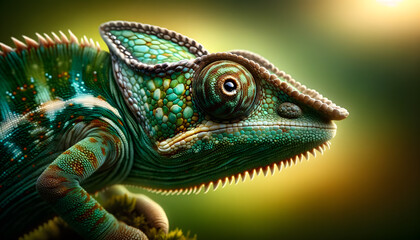 Chameleon Close-Up - obrazy, fototapety, plakaty