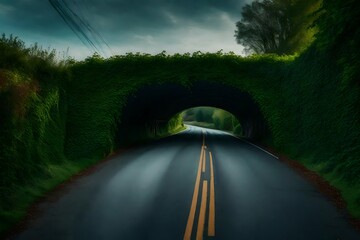 tunnel in the middle of nowhere - obrazy, fototapety, plakaty