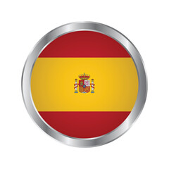 Obraz premium Spain Round Flag Shield Badge Emblem Patch Sticker Label Pin Transparent Background