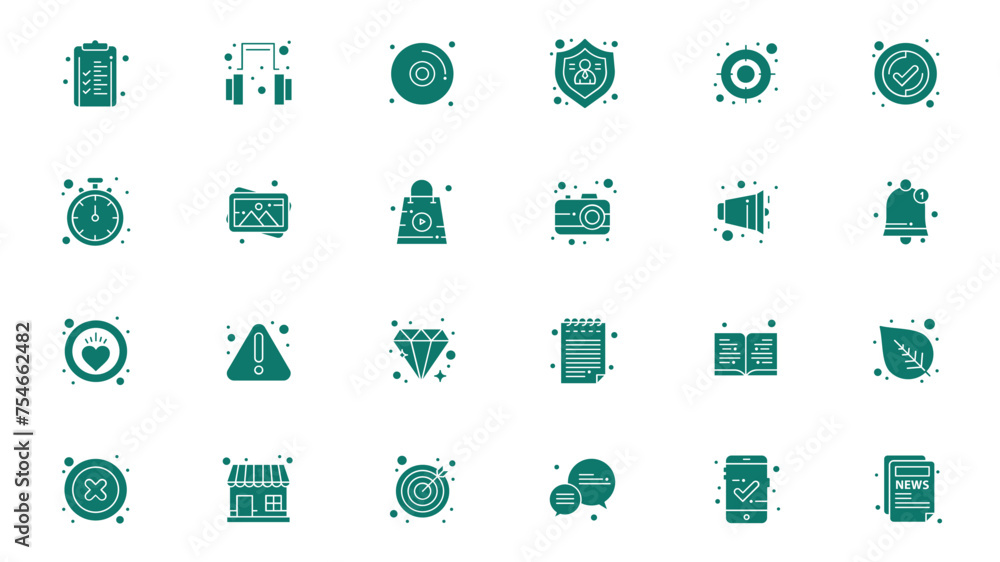 Aufkleber user interface icons set. collection of web user interface vector illustration