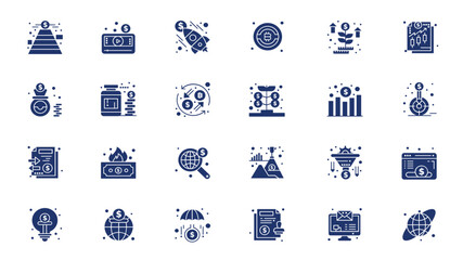Crowd funding icons set vector illustration. Simple Set of Finance Related Color Vector Icons. Contains such Icons as Crowd Funding,