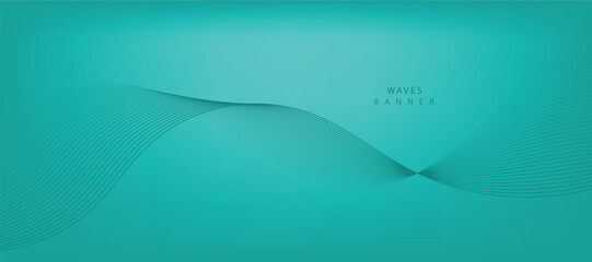 Abstract vector background with blue wavy lines. Blue wave background. Blue lines vector illustration. Curved wave. Abstract wave element for design.