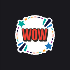 Wow! Vector logo design template