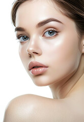 Fototapeta premium Photo portrait of young beautiful female sexy woman model face