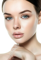 Fototapeta premium Photo portrait of young beautiful female sexy woman model face 