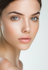 Photo portrait of young beautiful female sexy woman model face 