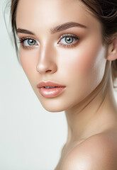 Fototapeta premium Photo portrait of young beautiful female sexy woman model face 