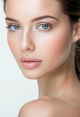 Fototapeta premium Photo portrait of young beautiful female sexy woman model face 