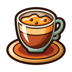 Sticker a cup of coffee