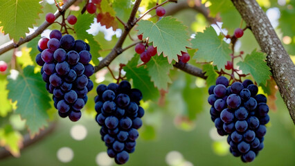 Juicy ripe bunches of grapes