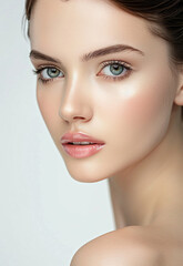 Fototapeta premium Photo portrait of young beautiful female sexy woman model face 