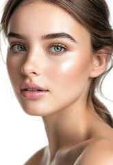 Fototapeta premium Photo portrait of young beautiful female sexy woman model face 