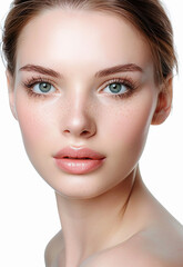 Obraz premium Photo portrait of young beautiful female sexy woman model face 
