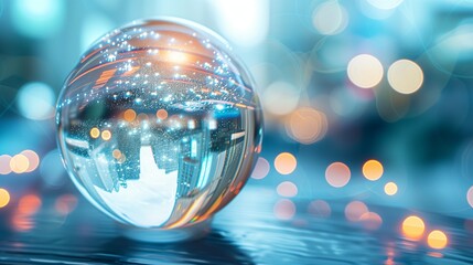 A virtual crystal ball projecting insights into the future of HR trend