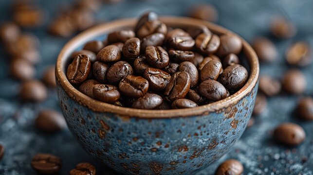 Coffee Beans in Artistic Compositions,Experiment with creative compositions using coffee beans, highlighting their texture, aroma, and richness. These images can appeal to coffee enthusiasts