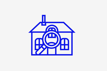 housing search illustration in line style design. Vector illustration.	