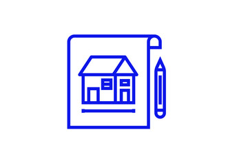 Isolated drawing of the house illustration in line style design. Vector illustration.	