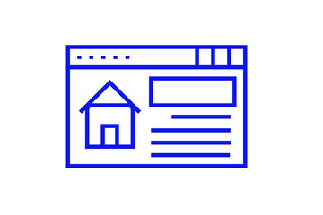 Isolated online housing search illustration in line style design. Vector illustration.	