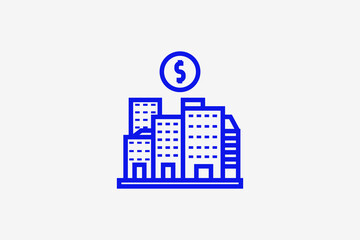 cost of housing illustration in line style design. Vector illustration.	