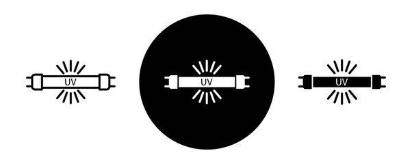 UV disinfection lamp outline icon collection or set. UV disinfection lamp Thin vector line art
