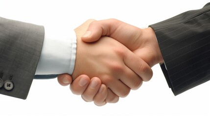 Handshake between two business leaders, symbolizing a successful partnership