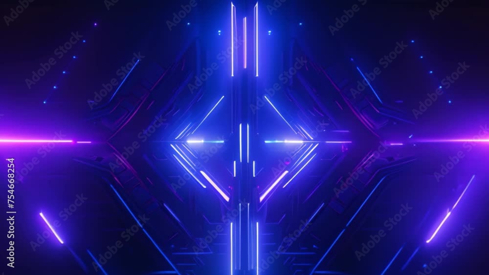 Aufkleber futuristic abstract background with glowing geometric shapes. 3d rendering, futuristic sci-fi abstra