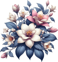Beautiful Flowers Blossom Bundle Vector Illustration
