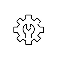 Cogwheel and wrench. User-friendly customization and preferences. Pixel perfect vector icon