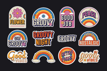 Set of vintage labels, stickers, logos and badges in retro style